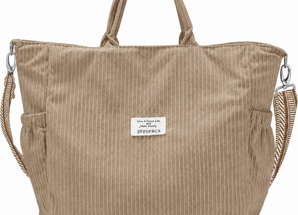 ZFZGFRCS Corduroy Hobo Bag Large Shoulder & Crossbody Bag – Brown