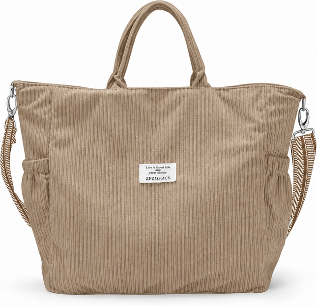 ZFZGFRCS Corduroy Hobo Bag Large Shoulder & Crossbody Bag – Brown