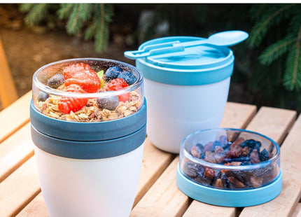 Crystalia To Go 650ml Muesli & Yoghurt Cups with Spoons – 2 Pack