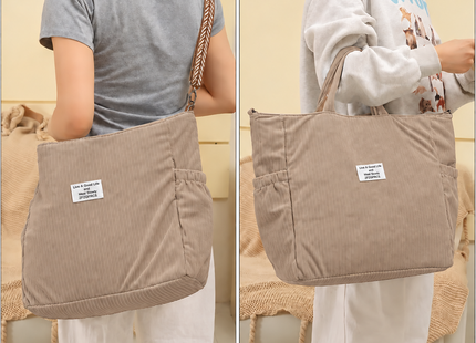 ZFZGFRCS Corduroy Hobo Bag Large Shoulder & Crossbody Bag – Brown