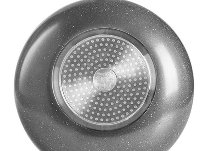 VonShef 28cm Marble Wok – Non-Stick Aluminium Stir Fry Wok with Glass Lid