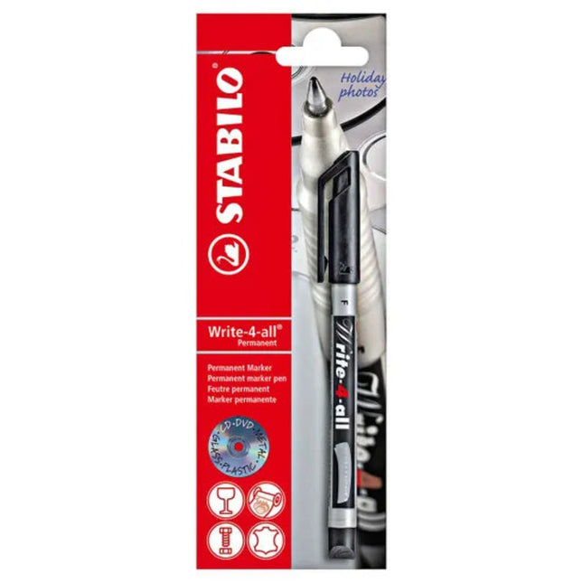 STABILO Write-4-All Permanent Marker Pen – Black, 1.0mm