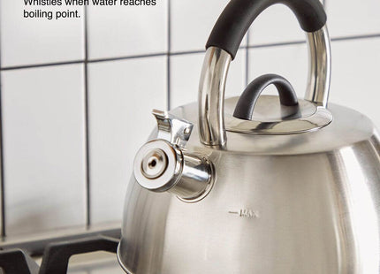 VonShef 2.5L Stainless Steel Whistling Stove Top Kettle – Silver