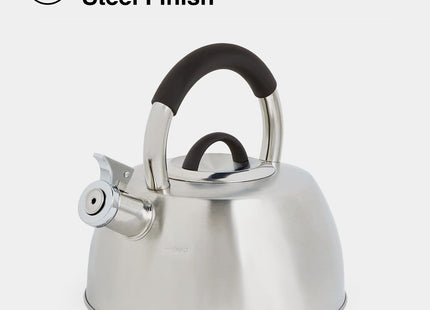 VonShef 2.5L Stainless Steel Whistling Stove Top Kettle – Silver