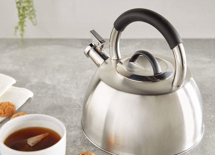 VonShef 2.5L Stainless Steel Whistling Stove Top Kettle – Silver