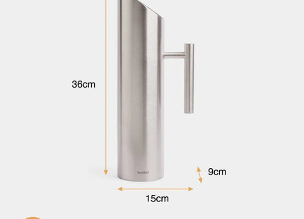 VonShef 1.7L Brushed Steel Water Pitcher – Stainless Steel Jug
