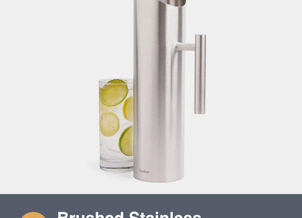 VonShef 1.7L Brushed Steel Water Pitcher – Stainless Steel Jug
