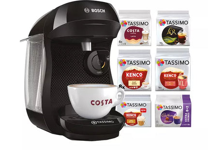 TASSIMO by Bosch Happy Friendly Coffee Machine Starter Kit Black – TAS102EGBC