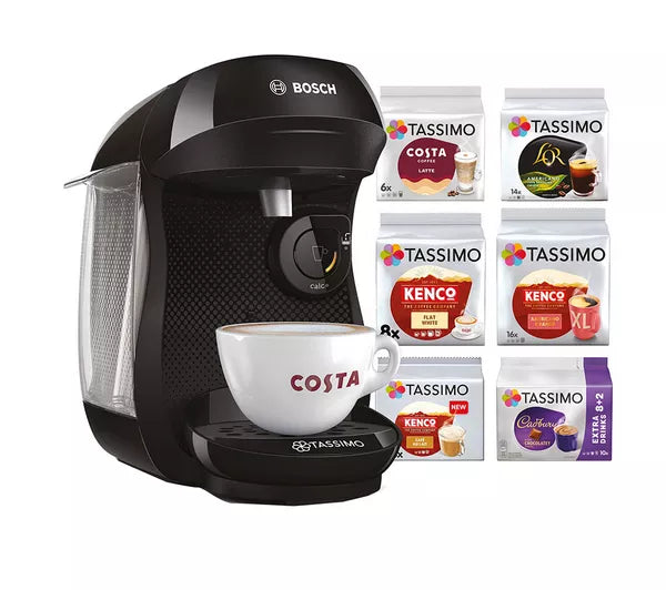TASSIMO by Bosch Happy Friendly Coffee Machine Starter Kit Black – TAS102EGBC