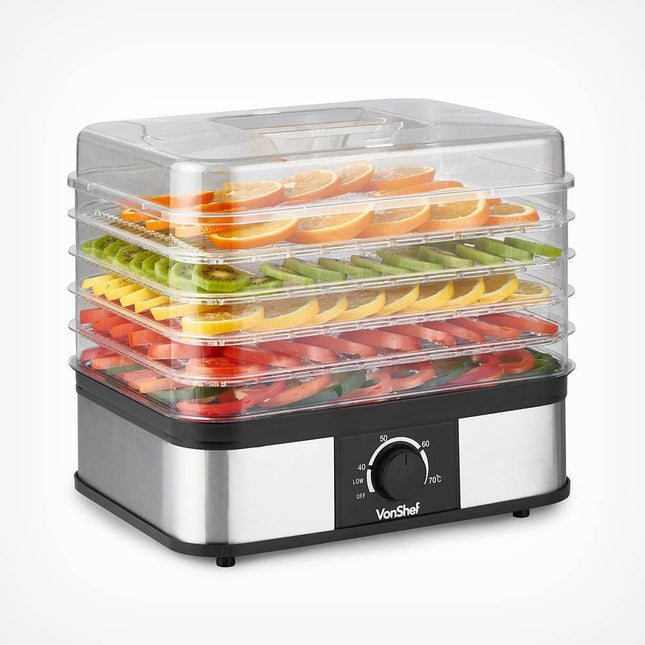 VonShef 5 Tier Food Dehydrator – Adjustable Control for Fruits, Meats, Herbs