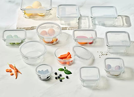 Glasslock 26 Piece Food Storage Container Set – Airtight Glass Containers