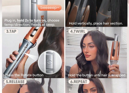 It-Curl One-Touch Instant Curler 32mm Automatic Ceramic Hair Curler with 3 Heat Settings