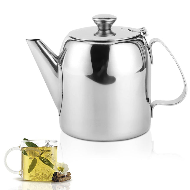 New Hill Stainless Steel Teapot – 20oz Cold Water Kettle with Flip Lid