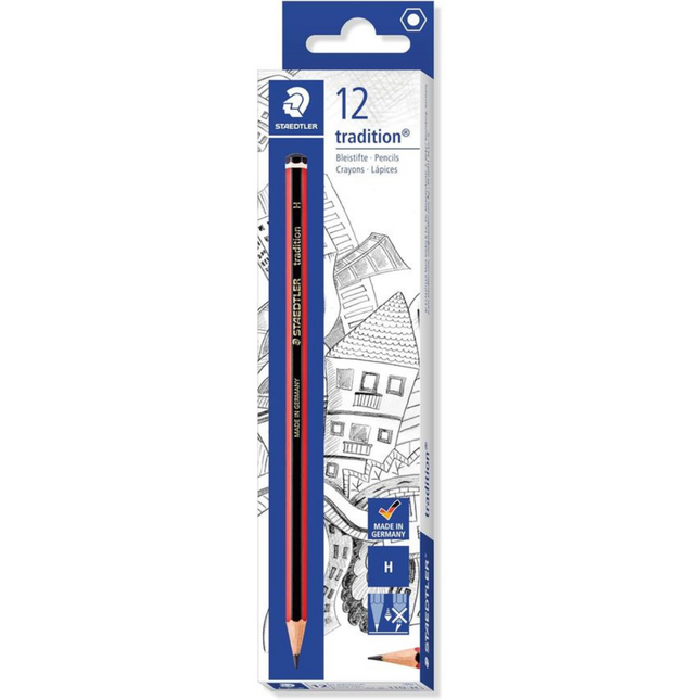 STAEDTLER Tradition 3H Graphite Pencils – Box of 12 for Drawing & Sketching