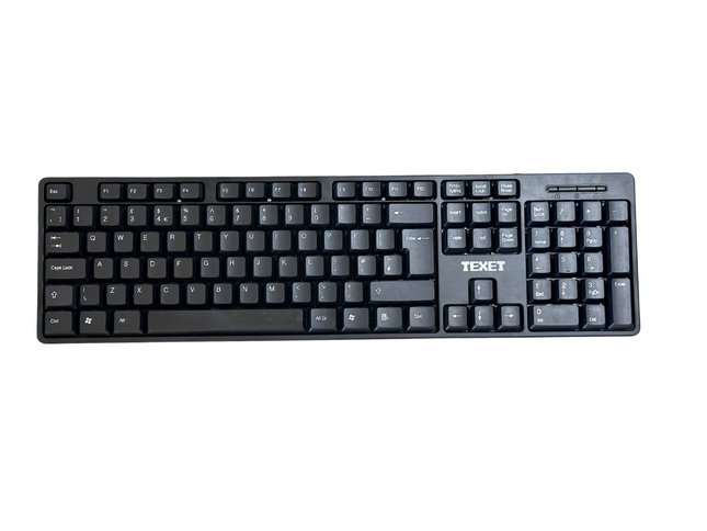 Texet Wired USB Keyboard – 105-Key, Plug & Play, Windows & Mac Compatible