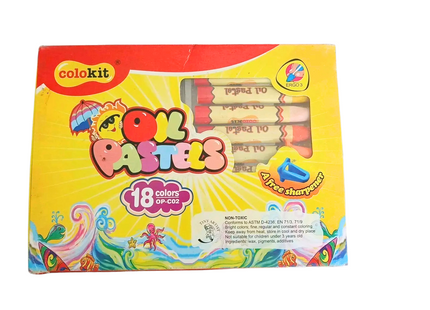 Colokit Oil Pastels – Set of 18 Colours with Sharpener