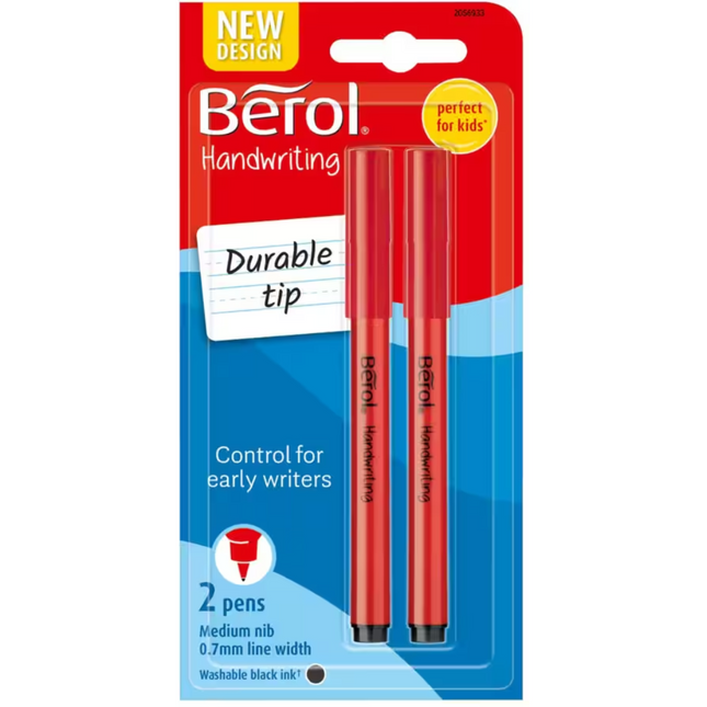 Berol Fineliner Pens – 0.7mm Needlepoint, Black Ink, Pack of 2