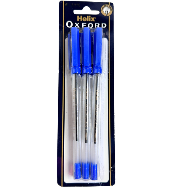 Helix Oxford Ballpoint Pens – Blue Ink, Medium 0.7mm