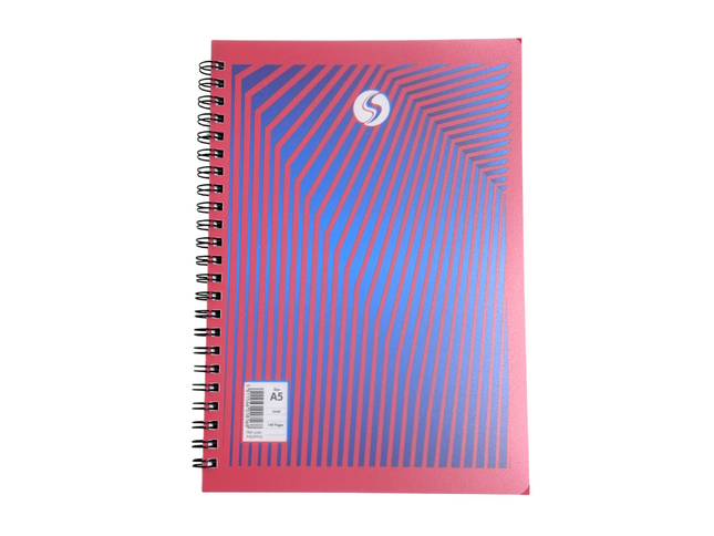 Tiger A5 Twin Wire Spiral Notebooks – Pack of 5 Assorted Colours