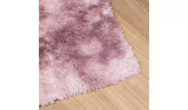 Shaggy Polyester Deep Pile Rug – Soft Rectangular Floor Rug, Dusty Pink - 200x120cm