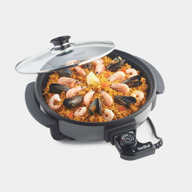 VonShef 30cm Electric Round Multi Cooker – Cool-Touch Handles – 1500W