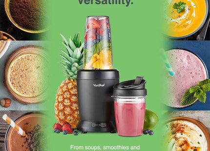 VonShef UltraBlend Smoothie Maker – 1000W Blender with 800ml & 500ml Cups