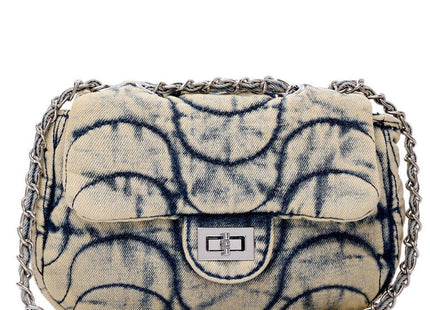 Women's Retro Quilted Denim Shoulder & Crossbody Bag GNSB0008 – Khaki