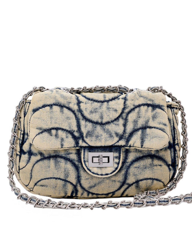Women's Retro Quilted Denim Shoulder & Crossbody Bag GNSB0008 – Khaki