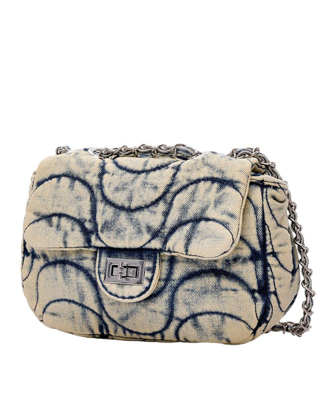 Women's Retro Quilted Denim Shoulder & Crossbody Bag GNSB0008 – Khaki