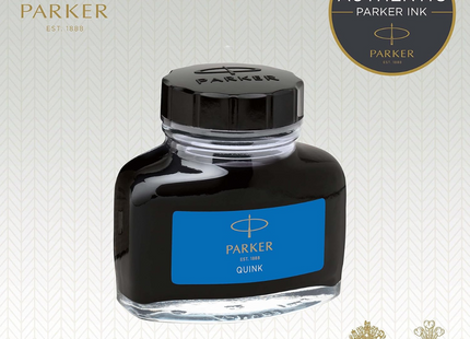 Parker QUINK Fountain Pen Ink Bottle – Washable Blue, 57ml Refill