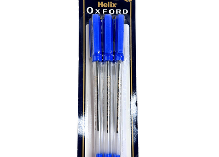 Helix Oxford Ballpoint Pens – Blue Ink, Medium 0.7mm