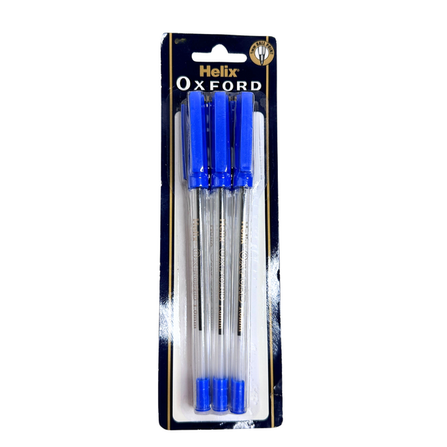 Helix Oxford Ballpoint Pens – Blue Ink, Medium 0.7mm