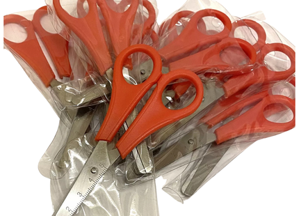 12 x School Scissors with 5cm Ruler Markings – Right-Handed Cutting Set for Kids