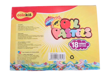 Colokit Oil Pastels – Set of 18 Colours with Sharpener
