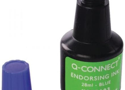 Q-Connect Endorsing Ink – Blue, 28ml Bottle (KF25103)