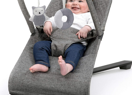 Babylo Gravity Baby Bouncer – 3-Position Recline, Foldable & Toy Bar, Grey