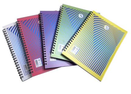 Tiger A5 Twin Wire Spiral Notebooks – Pack of 5 Assorted Colours