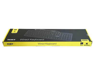 Texet Wired USB Keyboard – 105-Key, Plug & Play, Windows & Mac Compatible