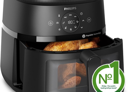 Philips 2000 Series NA230 Air Fryer – 6.2L, 1700W, Digital Touchscreen, Black