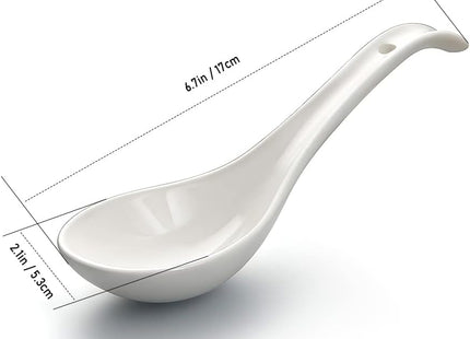 AOOSY Ceramic Asian Soup Spoons – Set of 6