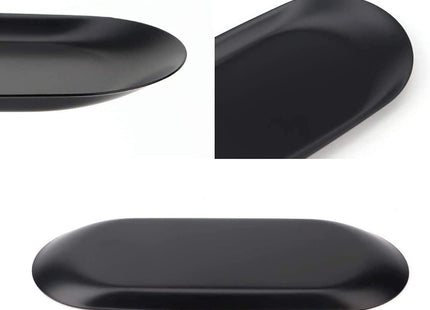Hioph 2‑Pack Black Stainless Steel Serving Trays – 9" for Tea, Coffee & Snacks