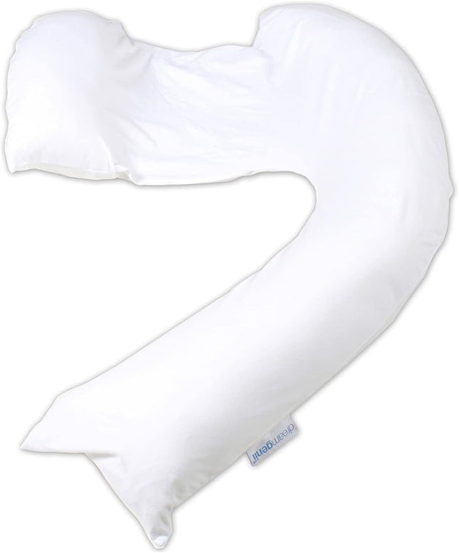 dreamgenii Pregnancy Support & Feeding Pillow White Cotton Jersey Maternity Pillow