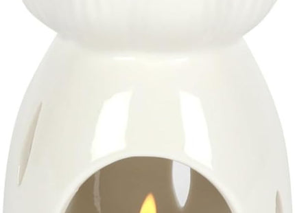 White Ceramic Lotus Flower Oil Burner – Aromatherapy Wax Melt Warmer