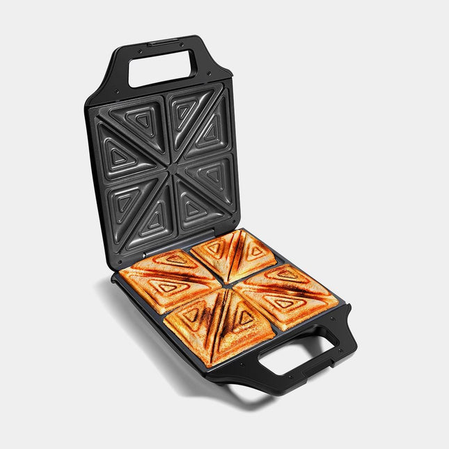 VonShef 4 Slice Deep Fill Sandwich Maker – Non-Stick - 1600W Black