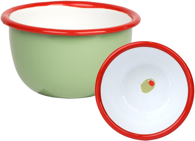 Talking Tables Bon Appetit Handmade Olive Enamel Bowl 10cm –  Snack & Dip Bowl