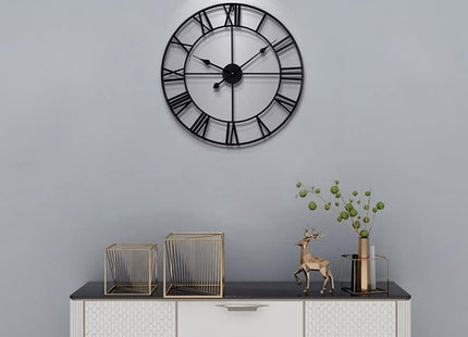 HAITANG Vintage Large Wall Clock 47cm – Silent Non-Ticking Numeral Clock