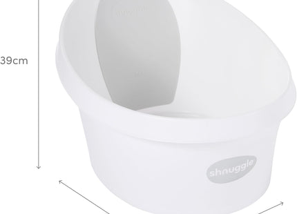 Shnuggle Toddler Bath Tub White & Light Grey, Spacious Non-Slip Bath with Foam Backrest