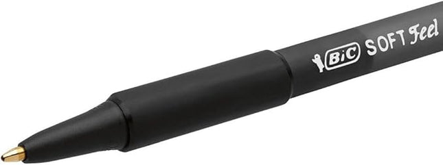 BIC Soft Feel Ballpoint Pens – Medium 1.0mm, Black/Blue/Red, Pack of 3