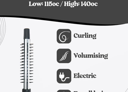 Hair Tools 13mm Heated Round Brush 2 Temperature Curl & Volume Styler