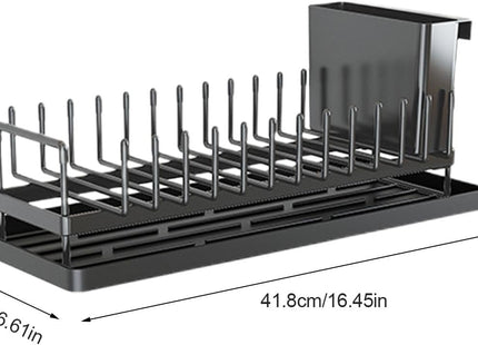 Compact Dish Drying Rack with Drainboard – Rustproof Kitchen Counter Dish Drainer
